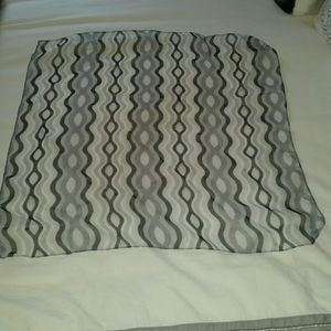 Square scarf.  Black and white print.